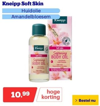 Promotions Kneipp soft skin huidolie amandelbloesem - Kneipp - Valide de 06/05/2024 à 12/05/2024 chez Bol.com
