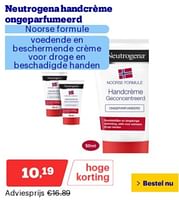 Promoties Neutrogena handcréme ongeparfumeerd noorse formule voedende en beschermende crème voor droge en beschadigde handen - Neutrogena - Geldig van 06/05/2024 tot 12/05/2024 bij Bol.com