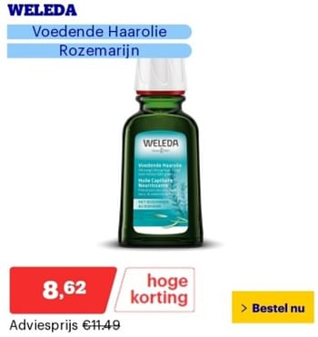 Promoties Weleda voedende haarolie rozemarijn - Weleda - Geldig van 06/05/2024 tot 12/05/2024 bij Bol.com