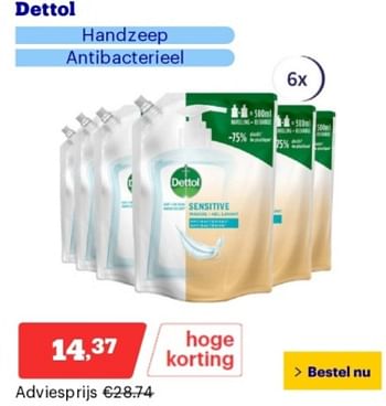 Promoties Dettol handzeep antibacterieel - Dettol - Geldig van 06/05/2024 tot 12/05/2024 bij Bol.com