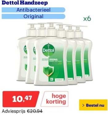 Promoties Dettol handzeep antibacterieel original - Dettol - Geldig van 06/05/2024 tot 12/05/2024 bij Bol.com