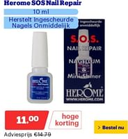 Promoties Herome sos nail repair herstelt ingescheur de nagels onmiddelijk - Herome - Geldig van 06/05/2024 tot 12/05/2024 bij Bol.com