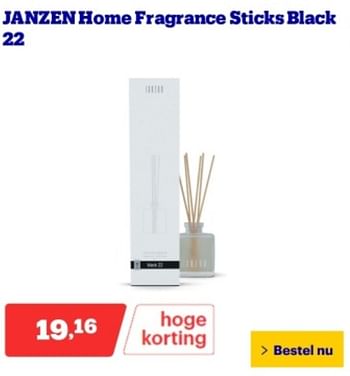 Promotions Janzen home fragrance sticks black 22 - Janzen - Valide de 06/05/2024 à 12/05/2024 chez Bol.com