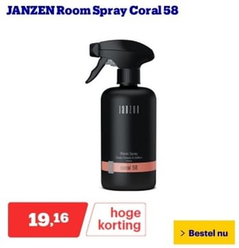 Promoties Janzen room spray coral 58 - Janzen - Geldig van 06/05/2024 tot 12/05/2024 bij Bol.com
