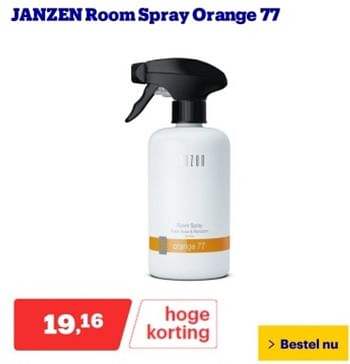 Promoties Janzen room spray orange 77 - Janzen - Geldig van 06/05/2024 tot 12/05/2024 bij Bol.com