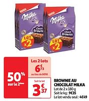 Promoties Brownie au chocolat milka - Milka - Geldig van 07/05/2024 tot 13/05/2024 bij Auchan