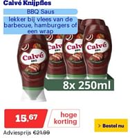 Promoties Calve knijpfies bbq saus lekker bij viees van de barbecue hamburgers of een wrap - Calve - Geldig van 06/05/2024 tot 12/05/2024 bij Bol.com