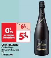 Promoties Cava freixenet cordon negro brut, demi-sec, rosé - Freixenet - Geldig van 07/05/2024 tot 13/05/2024 bij Auchan