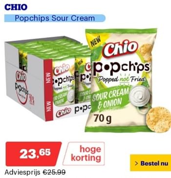 Promotions Chio popchips sour cream - Chio - Valide de 06/05/2024 à 12/05/2024 chez Bol.com