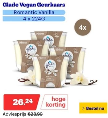 Promoties Glade vegan geurkaars romantic vanilla - Glade - Geldig van 06/05/2024 tot 12/05/2024 bij Bol.com