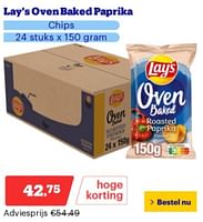 Promoties Lay`s oven baked paprika chips - Lay's - Geldig van 06/05/2024 tot 12/05/2024 bij Bol.com