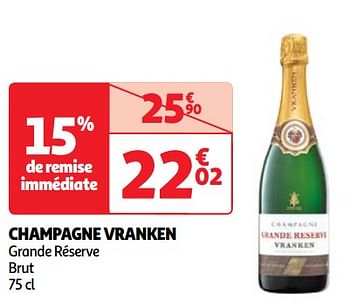 Promoties Champagne vranken grande réserve brut - Champagne - Geldig van 07/05/2024 tot 13/05/2024 bij Auchan