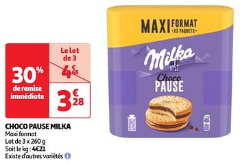 Promoties Choco pause milka - Milka - Geldig van 07/05/2024 tot 13/05/2024 bij Auchan