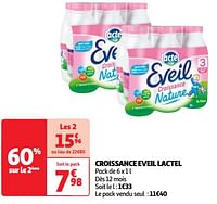 Promoties Croissance eveil lactel - Lactel - Geldig van 07/05/2024 tot 13/05/2024 bij Auchan