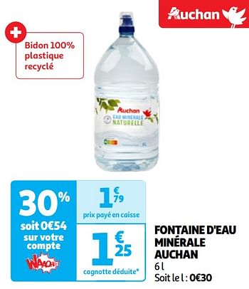 Promoties Fontaine d`eau minérale auchan - Huismerk - Auchan - Geldig van 07/05/2024 tot 13/05/2024 bij Auchan