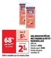 Promoties Gel douche pêche nectarine le petit marseillais - Le Petit Marseillais - Geldig van 07/05/2024 tot 13/05/2024 bij Auchan