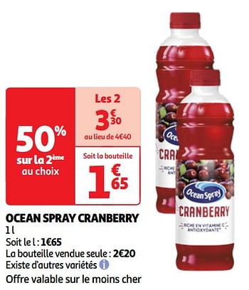 Promoties Ocean spray cranberry - Ocean Spray - Geldig van 07/05/2024 tot 13/05/2024 bij Auchan