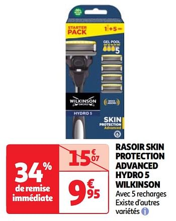 Promotions Rasoir skin protection advanced hydro 5 wilkinson - Wilkinson - Valide de 07/05/2024 à 13/05/2024 chez Auchan Ronq