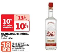 Promoties Rhum saint james impérial - Saint James - Geldig van 07/05/2024 tot 13/05/2024 bij Auchan