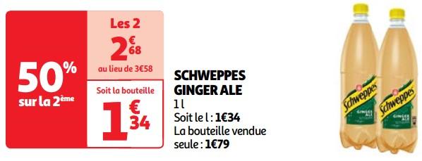 Promotions Schweppes ginger ale - Schweppes - Valide de 07/05/2024 à 13/05/2024 chez Auchan Ronq