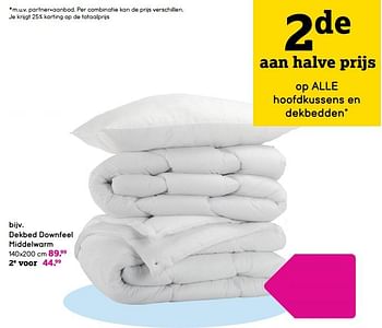 Promoties Dekbed downfeel middelwarm - Huismerk - Leen Bakker - Geldig van 06/05/2024 tot 12/05/2024 bij Leen Bakker