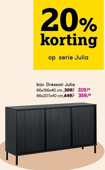 Promotions Dressoir julia - Produit maison - Leen Bakker - Valide de 06/05/2024 à 12/05/2024 chez Leen Bakker