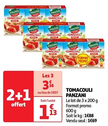 Promoties Tomacouli panzani - Panzani - Geldig van 07/05/2024 tot 13/05/2024 bij Auchan