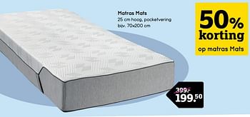 Promoties Matras mats - Huismerk - Leen Bakker - Geldig van 06/05/2024 tot 12/05/2024 bij Leen Bakker