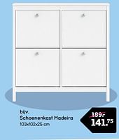 Promoties Schoenenkast madeira - Huismerk - Leen Bakker - Geldig van 06/05/2024 tot 12/05/2024 bij Leen Bakker
