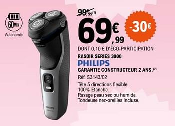 Promotions Philips rasoir series 3000 s3143-02 - Philips - Valide de 07/05/2024 à 18/05/2024 chez E.Leclerc