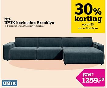 Promotions Umix hoeksalon brooklyn - Produit maison - Leen Bakker - Valide de 06/05/2024 à 12/05/2024 chez Leen Bakker