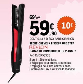 Promotions Revlon seche-cheveux lisseur one step rvdr5330e - Revlon - Valide de 07/05/2024 à 18/05/2024 chez E.Leclerc