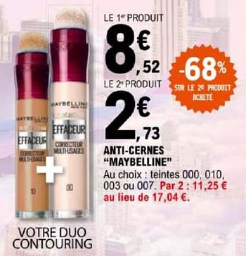 Promotions Anti cernes maybelline - Maybelline - Valide de 07/05/2024 à 18/05/2024 chez E.Leclerc