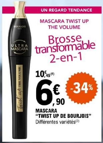 Promoties Mascara twist up de bourjois - Bourjois - Geldig van 07/05/2024 tot 18/05/2024 bij E.Leclerc