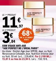 Promotions Soin visage anti age age perfect de l`oreal paris - L'Oreal Paris - Valide de 07/05/2024 à 18/05/2024 chez E.Leclerc