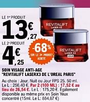 Promotions Soin visage anti age revitalift laserx3 de l`oreal paris - L'Oreal Paris - Valide de 07/05/2024 à 18/05/2024 chez E.Leclerc