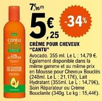 Promotions Crème pour cheveux cantu - Cantu - Valide de 07/05/2024 à 18/05/2024 chez E.Leclerc