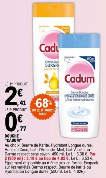 Promotions Douche cadum - Cadum - Valide de 07/05/2024 à 18/05/2024 chez E.Leclerc