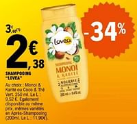 Promotions Shampooing lovea - Lovea - Valide de 07/05/2024 à 18/05/2024 chez E.Leclerc