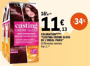 Promoties Coloration casting crème gloss de l`oréal paris - L'Oreal Paris - Geldig van 07/05/2024 tot 18/05/2024 bij E.Leclerc