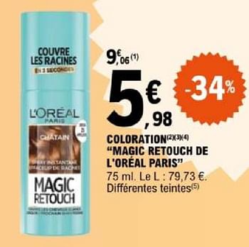 Promotions Coloration magic retouch de l`oréal paris - L'Oreal Paris - Valide de 07/05/2024 à 18/05/2024 chez E.Leclerc