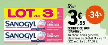 Promotions Dentifrice soin sanogyl - SANOGYL - Valide de 07/05/2024 à 18/05/2024 chez E.Leclerc