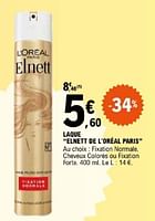 Promotions Laque elnett de l`oréal paris - L'Oreal Paris - Valide de 07/05/2024 à 18/05/2024 chez E.Leclerc