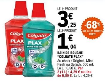 Promotions Bain de bouche colgate plax - Colgate - Valide de 07/05/2024 à 18/05/2024 chez E.Leclerc