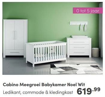 Promoties Cabino meegroei babykamer noel wit - Cabino - Geldig van 07/05/2024 tot 18/05/2024 bij Baby & Tiener Megastore