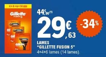 Promoties Lames gillette fusion 5 - Gillette - Geldig van 07/05/2024 tot 18/05/2024 bij E.Leclerc