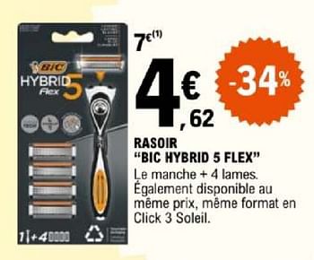 Promoties Rasoir bic hybrid 5 flex - BIC - Geldig van 07/05/2024 tot 18/05/2024 bij E.Leclerc