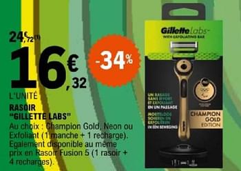 Promotions Rasoir gillette labs - Gillette - Valide de 07/05/2024 à 18/05/2024 chez E.Leclerc