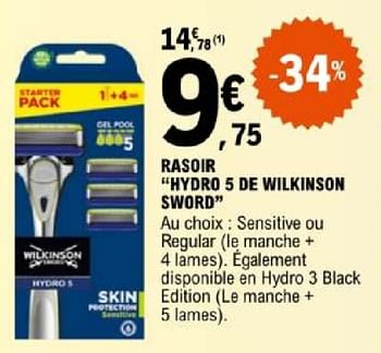 Promoties Rasoir hydro 5 de wilkinson sword - Wilkinson - Geldig van 07/05/2024 tot 18/05/2024 bij E.Leclerc