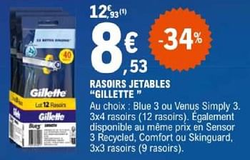 Promotions Rasoirs jetables gillette - Gillette - Valide de 07/05/2024 à 18/05/2024 chez E.Leclerc